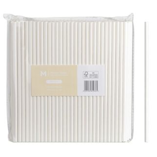 Paper Regular Straight Straws - White, 6mm x 200mm, 300gsm