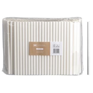 Paper Jumbo Straight Straws - White, 10mm x 200mm, 300gsm