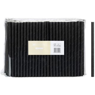 Paper Jumbo Straight Straws - Black, 10mm x 200mm, 300gsm