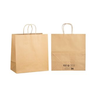 Twist Handle Paper Bag L - Brown, 320mm x 175mm x 345mm, 120gsm (150)