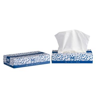 Flat Facial Tissues - White, 2 Ply, 100 Sheets, , FSC® Mix