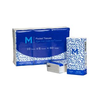 Tissue Pocket Packs 1/12 Fold - White, 4 Ply, 10 Sheets, FSC® Mix