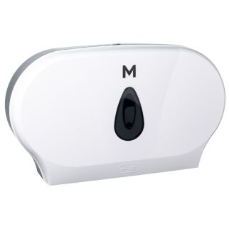 Double Jumbo Roll Dispenser - White, 2 Roll Capacity