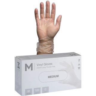 Vinyl Gloves Powder Free - Clear, (1000)