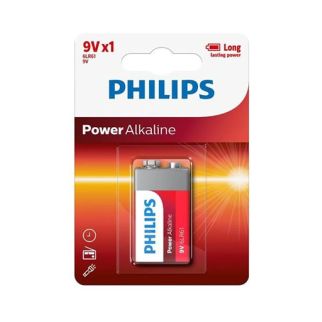 Philips Power Alkaline Battery - Red, 9V Size