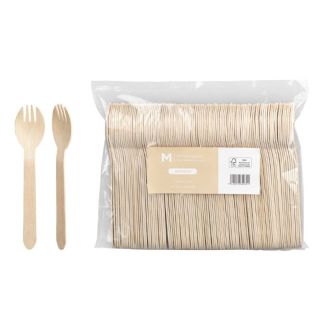 Wooden Spork - Natural, 160mm Long, FSC® 100% (1000)