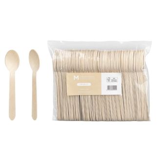 Wooden Dessert Spoon - Natural, 160mm Long, FSC® 100% (1000)