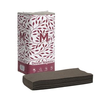 Airlaid Dinner Napkins 1/8 Fold - Brown, 400mm x 400mm, 1 Ply